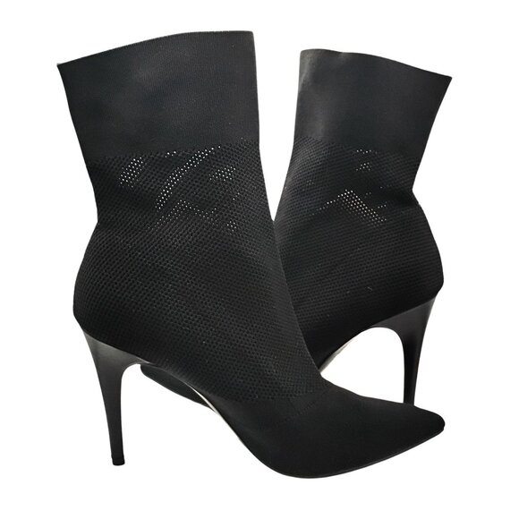 Brash Womens Sock Bootie Size 11 Stiletto Heel Ankle Pointed Toe Knit Gothic - Picture 2 of 7